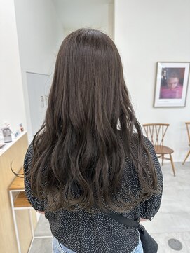 凪 ロングウェーブ オリーブグレージュ グラデーションカラー