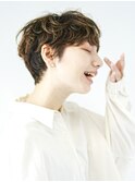 前髪/イメチェン/ウェーブパーマ/ショートヘア/30代/40代/50代
