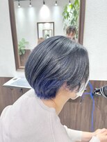 ベルヘアーデザイン 堺東(Belle hair Design)&nbsp;ショートカット/ケアブリーチ/ブルーブラック/インナカラー