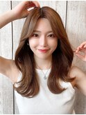 韓国風レイヤーイメチェンハッシュカットワイドバング美髪