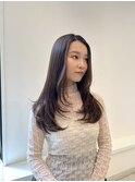 切りっぱなしボブエアリーロング美髪ピンクブラウン