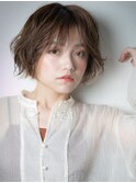 細めハイライト伸ばしかけひし形小顔ショートボブu戸頭20代30代