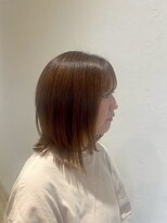 ヘアー ワークス ボナ 前橋店(HAIR WORKS bona.)&nbsp;大人可愛い◎シンプルボブスタイル/ブラウン