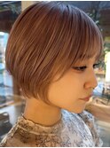 ハイトーンショート/20代30代/金髪ショート/ピンクホワイト