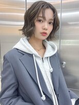 ユイマァル 岡山店(YUIMARL)&nbsp;ラフウェーブ20代30代40代ハッシュカットくびれヘアグレージュ