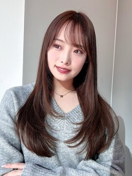 ロング/レイヤー/ブラウン/髪質改善/艶/束感/似合わせストレート