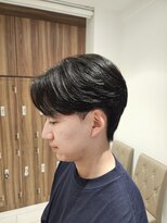 アッシュ 池上店(Ash)&nbsp;メンズフェザーパーマセンターパート刈り上げニュアンスパーマ
