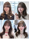ぱっつんシースルー前髪顔まわりレイヤーロング10代20代30代