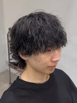 フィフス 渋谷(fifth) シャドウパーマ波巻きパーママッシュ×センターパート2Way