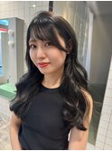 韓国風くびれロング×シースルーバング