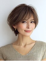 Heart's美人設計と白髪ぼかし専門店 青山表参道店 脱白髪染め/ショートヘア【ハーツ】&nbsp;白髪ぼかし脱白髪染め似合わせショートボブ40代50代60代