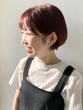 フォーク FOLK 【FOLK】透明感チェリーピンク☆似合わせ丸みショートボブ♪