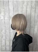 【マッシュウルフ/ホワイトブロンド/ダブルカラー/ショート】