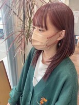 ヘアーワークス ボナ(HAIR WORKS bona.)&nbsp;透明感カラーと姫カット ピンク系 髪質改善トリートメント