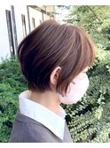 前下がりショートボブ#アッシュベージュ#くびれショート#豊橋