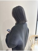 YOKE 切りっぱなしボブ外ハネボブネイビーグレージュブリーチ