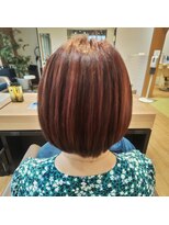 ゼル 熊谷(ZELE)&nbsp;ナチュラルボブにオレンジカラーを