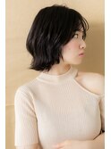 黒髪アッシュウェットヘア外ハネボブウルフ312X北浦和30代40代