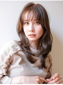 ミディアムレイヤーニュアンスパーマナチュラルブラウン