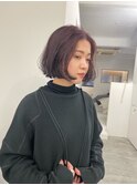 美髪ワイドバングバレイヤージュヘアカラーショート
