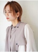 髪質改善くびれボブ◎マロンベージュ◎センターパート/前髪なし