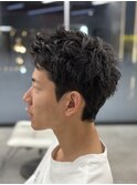 MEN’S HAIR/ブルーブラック/フェザーパーマ/藤沢
