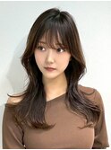 黒髪クラゲヘアー/オリーブグレー/小顔ココアベージュ