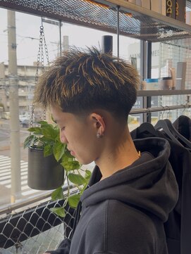 ブラック(BLACK) スパイキーショート/メンズショート/テーパーフェード