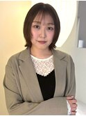 レイヤーボブ フェイスレイヤー ショート オリーブカラー