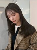 顔周りレイヤーカットくびれヘアミルクティーベージュカラー韓国