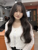 レブ 三条河原町(Reb,)&nbsp;ブリーチなしダブルカラーレイヤーカットミントグレージュ韓国