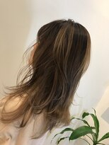 キャパサウス 春日 大野城店(CAPA south)&nbsp;バレイヤージュ　ニュアンスパーマ　ダークブラウン