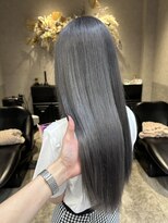 ロンド レア 天神大名店(Lond Le’a)&nbsp;ダブルカラーミルクティーベージュカラーブルーブラックブリーチ