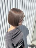 【ショートボブ】【アッシュベージュ】【艶カラー】