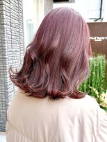 セイドット リー(Say. Ree)&nbsp;say.ピンクラベンダーレッドダブルカラーウェーブミディアム青山