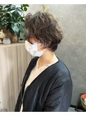 大人可愛い♪脱白髪染めカラーマットベージュ×マッシュショート