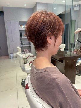 アース 栄店(HAIR&MAKE EARTH) earthショートレイヤーボブミルクティー丸みショートボブ