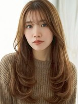 クィーンズガーデンバイケーツーギンザ(QUEEN’S GARDEN by K two GINZA)&nbsp;レイヤーカット/顔周りカット/ロング/ハニーブラウン