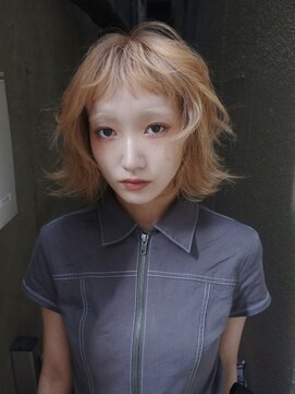 原宿/ウルフカット レイヤー デザインカラー ルーツカラー 