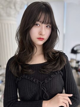 エアー 青山(AIR) ロングレイヤーカット ココアブラウン 顔まわりカット