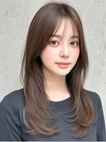 ロティー(loty)&nbsp;レイヤー 韓国 ココアブラウン 透明感カラー 前髪 髪質改善