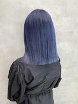 ウールトウキョウ 渋谷(wool TOKYO) ネイビーブルー×切りっぱなしボブ/