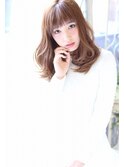 ミルクブラウン/ダークパープル/ナチュラルショート/夏/センター