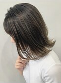 ミディアム20代30代40代イメチェンフルバング似合わせカット美髪