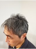 メンズスタイル、グレイヘアー、ソフト刈上げ、ビジネススタイル