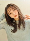 アンニュイ抜け感ロングボブショコラベージュ