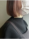 コーラルピンク×王道BOB★インナーカラー