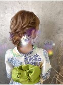 浴衣にピッタリアップ(大阪梅田茶屋町ヘアセット専門店Achieve)