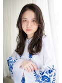 ウザバングが可愛い柔らかネビージュロング・・・HINATA