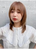 大人可愛い20代30代40代小顔ウルフレイヤー×メープルベージュ
